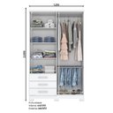 Ver imagem 5 de Guarda Roupa Solteiro Caju 4 Portas e 3 Gavetas Branco - Móveis Henn