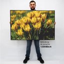 Ver imagem 2 de Quadro Decorativo Caixa Alta com Vidro Floral Flores Amarela TaColado Moldura Branca 120 x 80cm