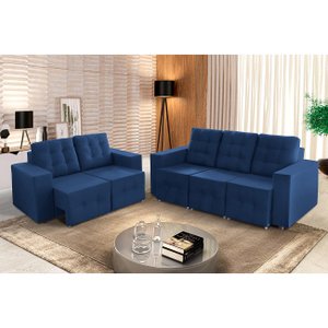 Sofá Veneza 5 Lugares, Conjunto 3e2 - Retrátil - de Casa Décor e Estofados.