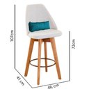 Ver imagem 3 de Kit 04 Banquetas Linho Bege E Almofada Suede Azul Turquesa
