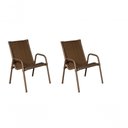 Ver imagem 1 de Cadeira Area, Jardim, Quintal Cor Bronze - Kit 2 Peças