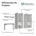 Ver imagem 4 de Conjunto Home Office 2 Armários Neo 1 Escrivaninha 2 Prateleiras Branco/Nero Madesa