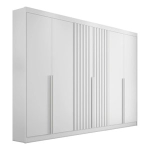 Guarda-roupa Casal Ripado 6 Portas Siena-branco Bianchi
