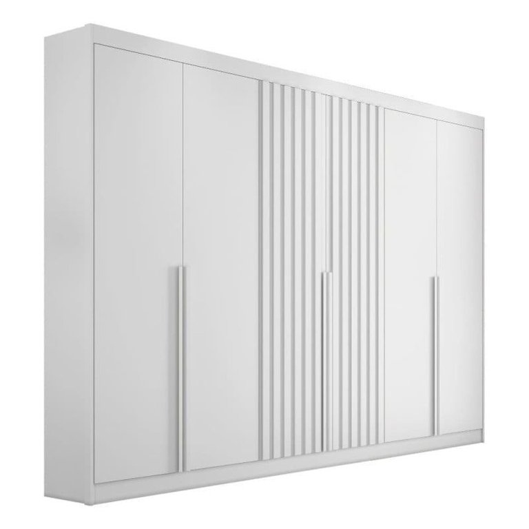 Guarda-roupa Casal Ripado 6 Portas Siena-branco Bianchi