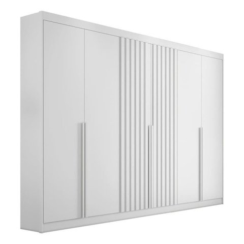 Guarda-roupa Casal Ripado 6 Portas Siena-branco Bianchi