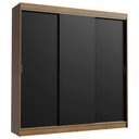 Ver imagem 2 de Guarda-Roupa Casal Madesa Kansas 3 Portas de Correr 3 Gavetas Rustic/Preto Cor:Rustic/Preto