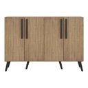 Ver imagem 3 de Aparador Buffet 4 Portas Retrô Viena V3606 Rustic/Preto Rustic/Preto