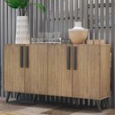 Ver imagem 7 de Aparador Buffet 4 Portas Retrô Viena V3606 Rustic/Preto Rustic/Preto