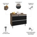 Ver imagem 3 de Balcão de Cozinha com Tampo 100cm Julia Z34 Freijó/preto - Mpozenato