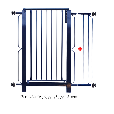 Grade e Portão para Cachorro Bebê Pet, Vãos de 76cm a 80cm