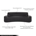 Ver imagem 3 de Sofá Decorativo 4 Lugares 230cm Bélgica Curvo PU Preto G15 - Gran Belo