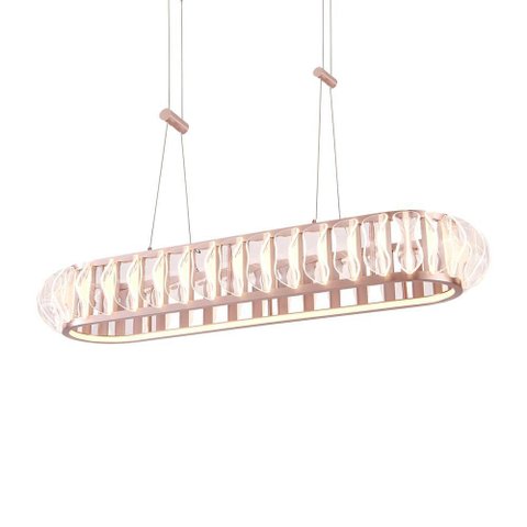 Lustre Pendente Nordecor Wavy Eni 2946 Ouro Champagne Led Bivolt