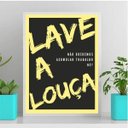 Ver imagem 2 de Quadro Para Cozinha Lave A Louça 45x34cm - com vidro:Madeira preta