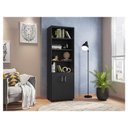 Ver imagem 1 de Livreiro Ambiente Office com Portas Pequenas Preto Trama - Móveis Leão