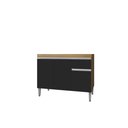 Ver imagem 1 de Balcão Multiuso Organizador Tatiane 100 Cm Amendoa com Preto sem Tampo Ajl Móveis