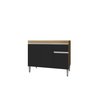 Balcão Multiuso Organizador Tatiane 100 Cm Amendoa com Preto sem Tampo Ajl Móveis - 1