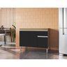 Balcão Multiuso Organizador Tatiane 100 Cm Amendoa com Preto sem Tampo Ajl Móveis - 2