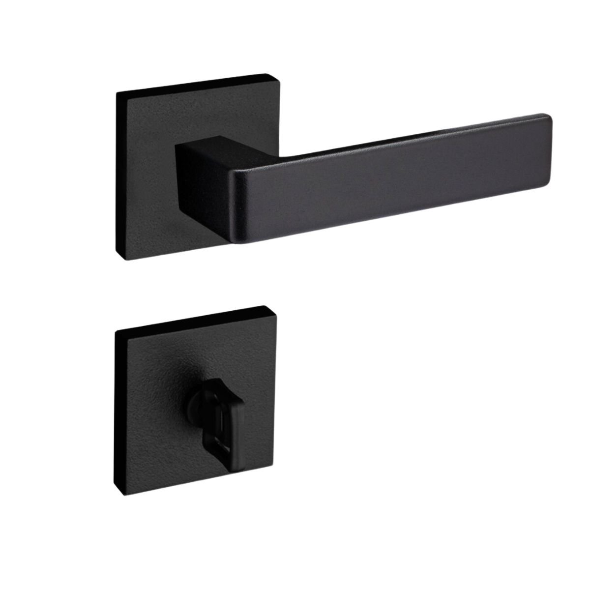 Fechadura Porta Banheiro Wc Modena Pado Preta Preto 55mm Quadrada Ept