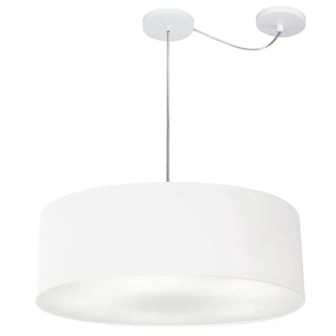 Lustre Pendente Cilíndrico Com Desvio de Centro Vivare Md-4259 Cúpula em Tecido 50x15cm - Bivolt - B