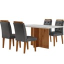 Ver imagem 6 de Mesa Olímpia 120cm Mdf Canto Copo Com 4 Cadeiras Carol