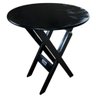 Mesa Redonda 70cm Dobrável em Madeira Maciça - Preto - 1