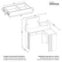 Ver imagem 4 de Penteadeira Camarim de Canto Glow 1 Gaveta com Espelho MDF Branco