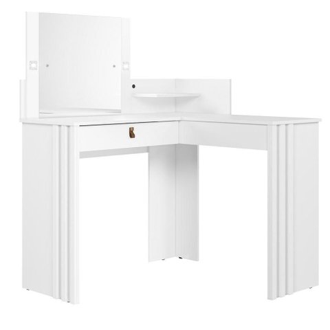 Penteadeira Camarim de Canto Glow 1 Gaveta com Espelho MDF Branco