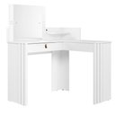 Ver imagem 1 de Penteadeira Camarim de Canto Glow 1 Gaveta com Espelho MDF Branco