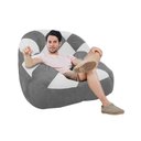 Ver imagem 2 de Poltrona Paloma Escritório Sala Pé Plástico Suede Cinza e Suede Branco - Dominic Decor