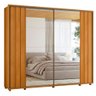 Guarda Roupa Casal Dalí Ripado 2 Portas Deslizantes Cinamomo com 8 Espelhos - Madetec - 1