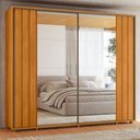 Ver imagem 2 de Guarda Roupa Casal Dalí Ripado 2 Portas Deslizantes Cinamomo com 8 Espelhos - Madetec