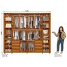 Guarda Roupa Casal Dalí Ripado 2 Portas Deslizantes Cinamomo com 8 Espelhos - Madetec - 5