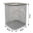 Ver imagem 2 de Porta Caneta, Lápis, Aramado, Porta Treco Quadrado, Prata, 10x8cm Kit C/ 4 Unids Gv Office Porta Lap