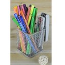 Ver imagem 3 de Porta Caneta, Lápis, Aramado, Porta Treco Quadrado, Prata, 10x8cm Kit C/ 4 Unids Gv Office Porta Lap