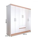 Ver imagem 4 de Guarda-roupa Casal Las Vegas 6 Portas 2 Gavetas Branco/camarim - Panorama Móveis