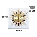 Ver imagem 7 de Relógio De Parede Dourado Folhas Espelhadas Metal 60x60