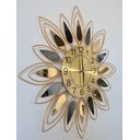 Ver imagem 3 de Relógio De Parede Dourado Folhas Espelhadas Metal 60x60