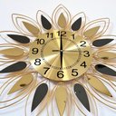 Ver imagem 4 de Relógio De Parede Dourado Folhas Espelhadas Metal 60x60