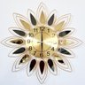 Relógio De Parede Dourado Folhas Espelhadas Metal 60x60 - 1