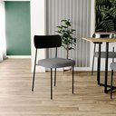 Ver imagem 2 de Kit 04 Cadeiras para Sala de Jantar Melina L02 Couríssimo Preto Linho Cinza Escuro - Lyam Decor