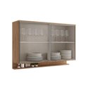 Ver imagem 3 de Armário Aéreo Cozinha Modulado Alpha 2500 C/ 2 Portas C/ Vidro 120cm Preto - Carraro