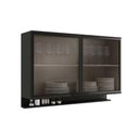 Ver imagem 1 de Armário Aéreo Cozinha Modulado Alpha 2500 C/ 2 Portas C/ Vidro 120cm Preto - Carraro