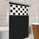 Ver imagem 2 de Cortina para Box de Banheiro PVC Anti Mofo Preta com Bolas com Gancho Vida Pratika
