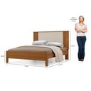 Ver imagem 3 de Cama de Casal 100% MDF 123cm x 175cm Duo Marrom/Freijó/Off White