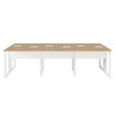 Ver imagem 4 de Mesa de Escritório Plataforma 6 Pessoas 2,70m Mbr Pés Metal Cor:macadâmia com Branco
