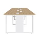 Ver imagem 5 de Mesa de Escritório Plataforma 6 Pessoas 2,70m Mbr Pés Metal Cor:macadâmia com Branco