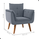 Ver imagem 2 de Conjunto Poltrona para Sala de Recepção Silveiras Inca Chumbo