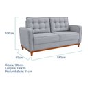 Ver imagem 3 de Kit Sofá 2 Lugares e 1 Poltrona Luxo Moderno Sala de Estar Suede Samuel