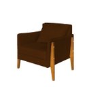 Ver imagem 2 de Poltrona Decorativa Sophia Suede Marrom Pés Madeira Ms Decor