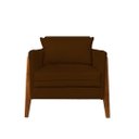 Ver imagem 1 de Poltrona Decorativa Sophia Suede Marrom Pés Madeira Ms Decor